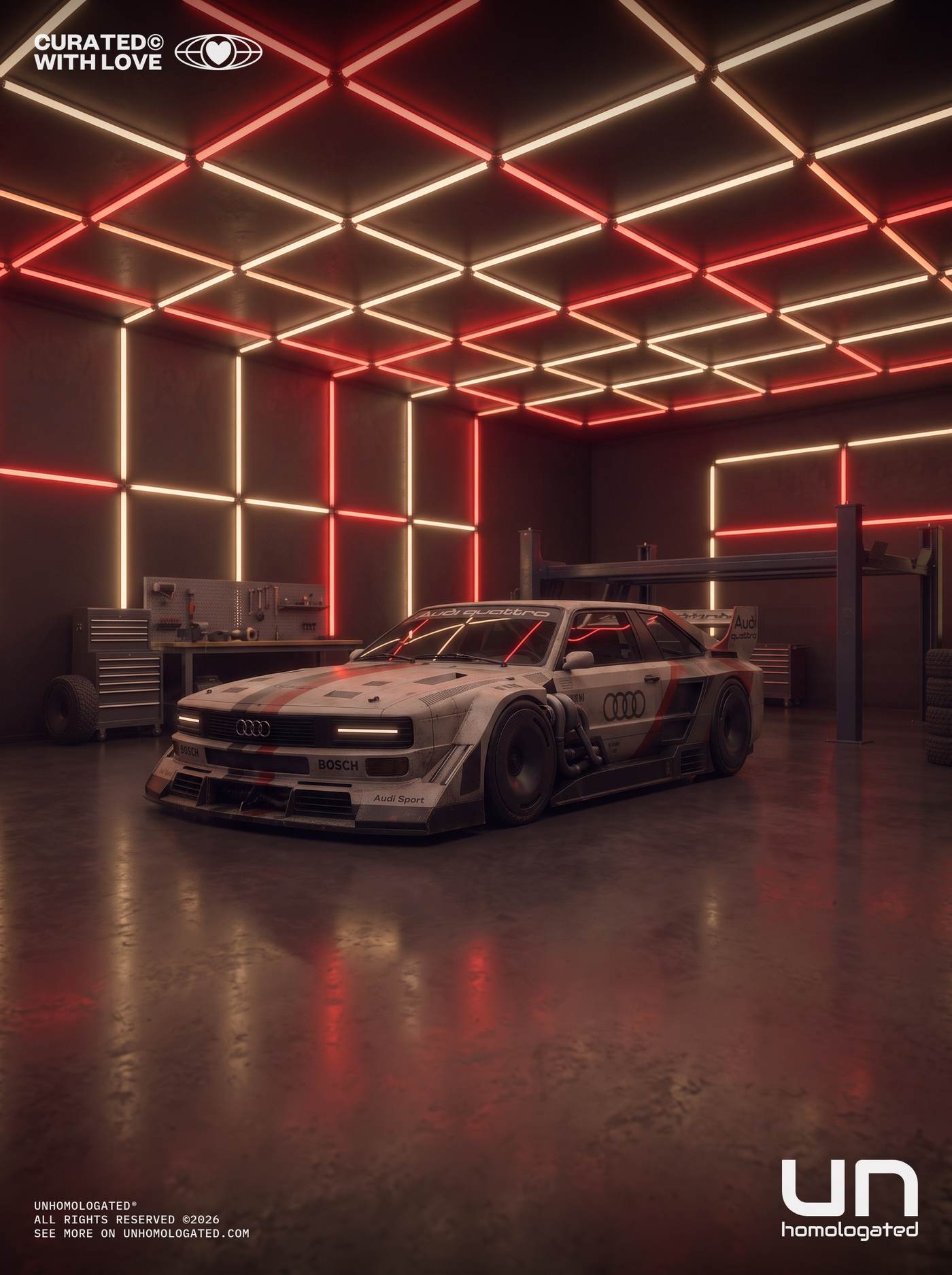 Audi quattro plate, nightservice