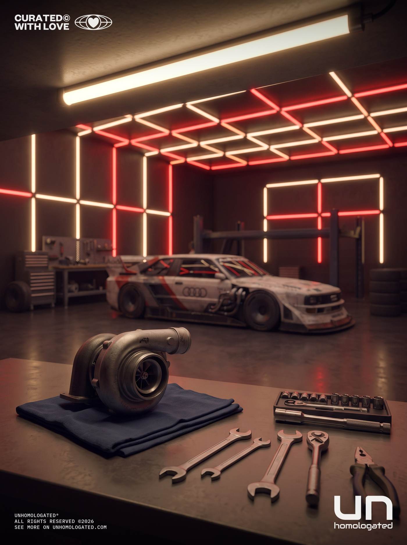 Audi quattro plate, nightservice