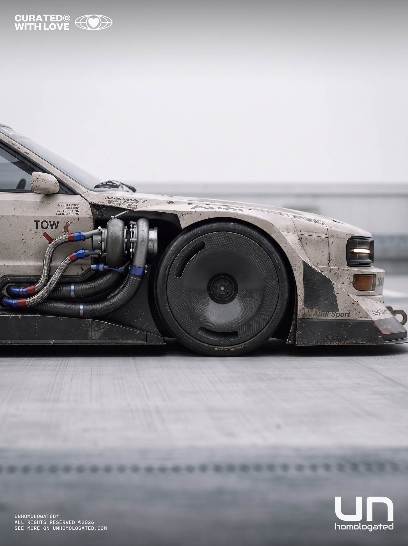 Audi quattro plate, parking deck