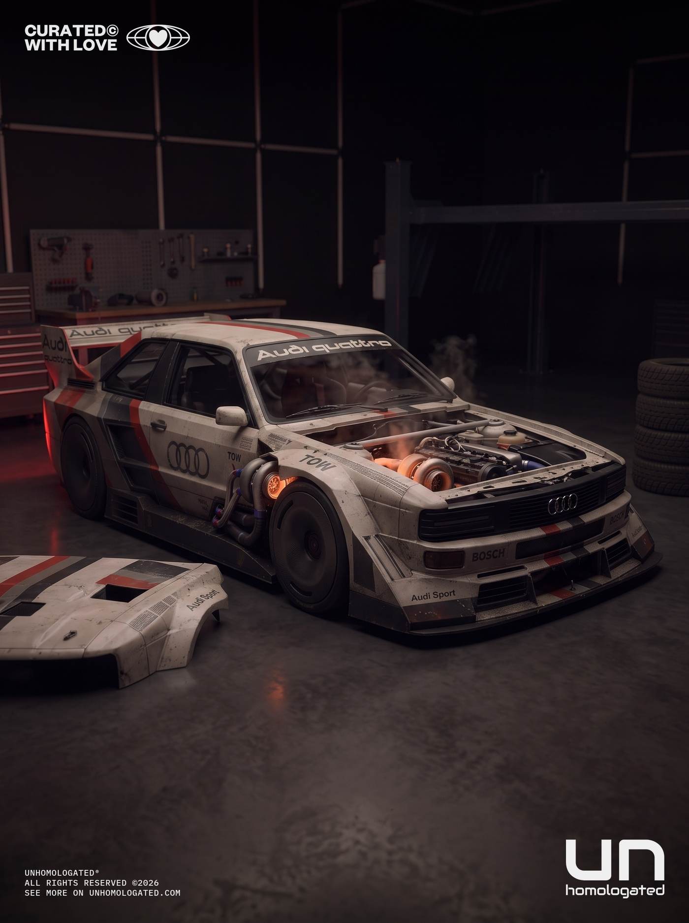 Audi quattro plate, nightservice