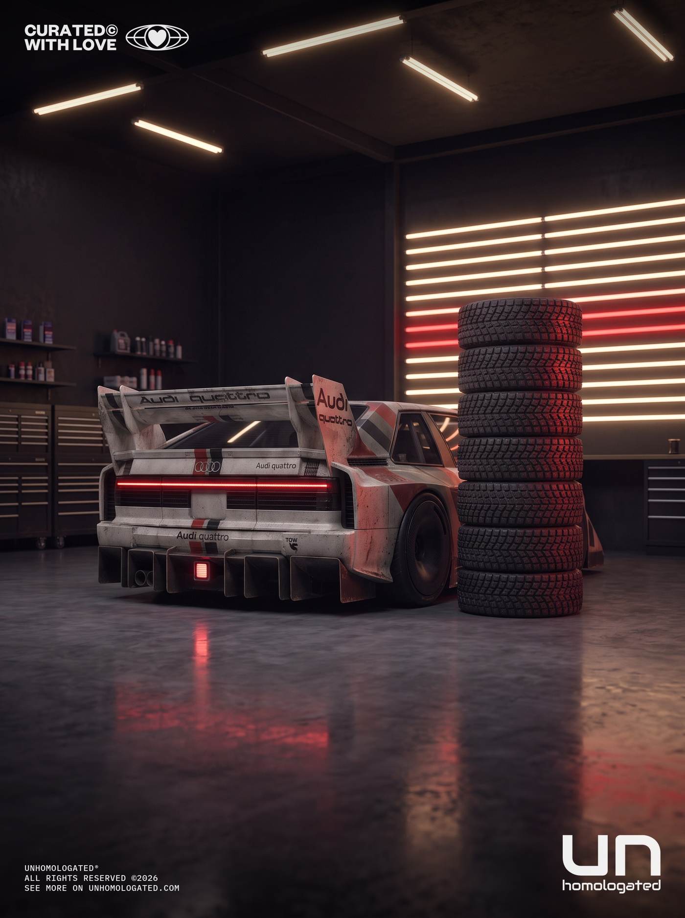 Audi quattro plate, nightservice