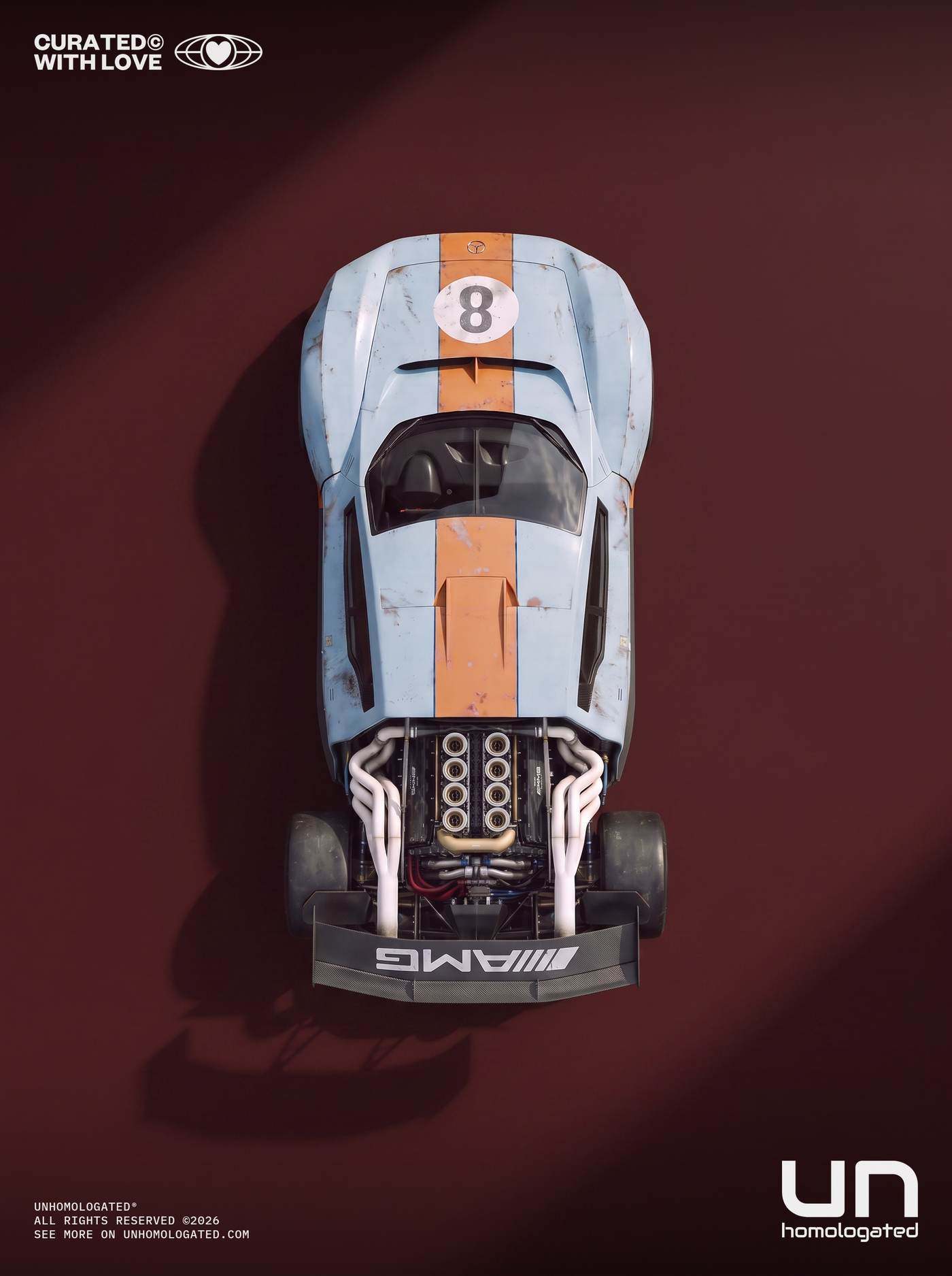 Mercedes C111 EVO plate, card 07 draufsicht